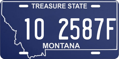 MT license plate 102587F