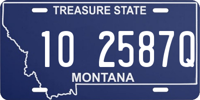 MT license plate 102587Q