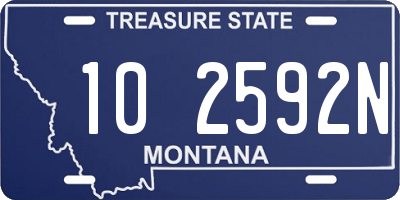 MT license plate 102592N