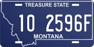 MT license plate 102596F