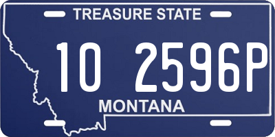 MT license plate 102596P