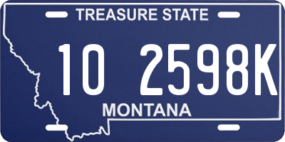 MT license plate 102598K