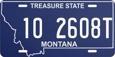 MT license plate 102608T