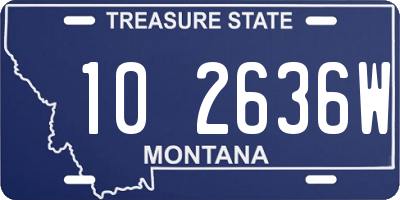 MT license plate 102636W