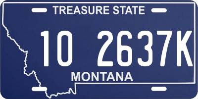 MT license plate 102637K