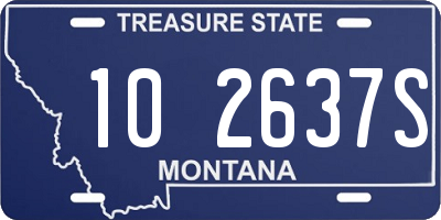 MT license plate 102637S