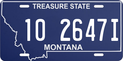 MT license plate 102647I