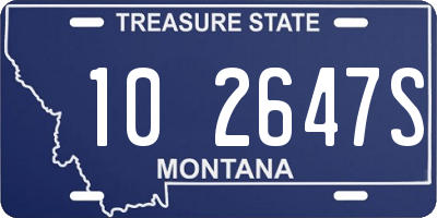 MT license plate 102647S