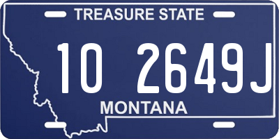 MT license plate 102649J