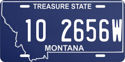 MT license plate 102656W