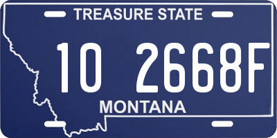 MT license plate 102668F