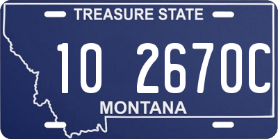 MT license plate 102670C