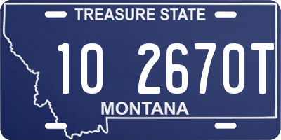 MT license plate 102670T