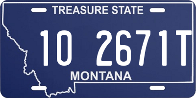 MT license plate 102671T