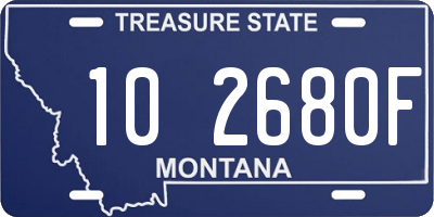 MT license plate 102680F