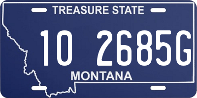 MT license plate 102685G