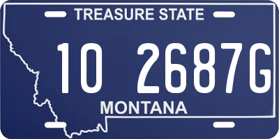 MT license plate 102687G
