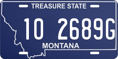MT license plate 102689G