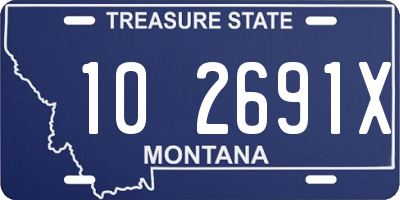 MT license plate 102691X