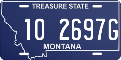 MT license plate 102697G