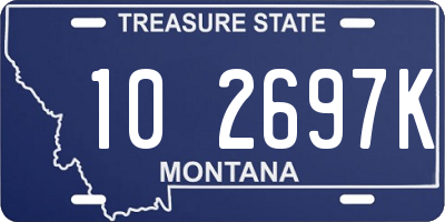 MT license plate 102697K