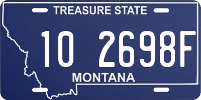 MT license plate 102698F