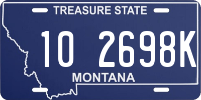 MT license plate 102698K