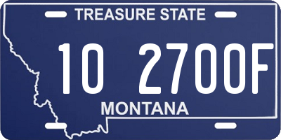 MT license plate 102700F