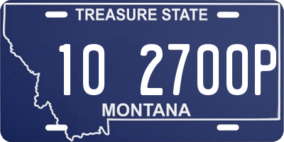 MT license plate 102700P