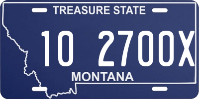 MT license plate 102700X