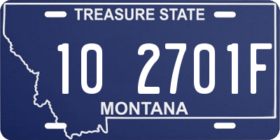 MT license plate 102701F