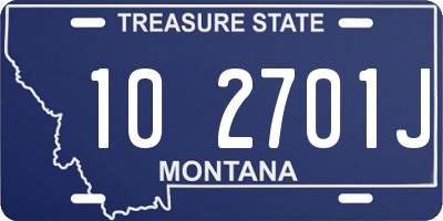 MT license plate 102701J