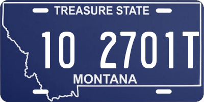 MT license plate 102701T