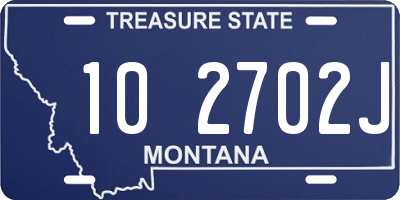 MT license plate 102702J