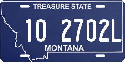 MT license plate 102702L