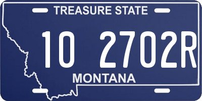 MT license plate 102702R