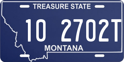 MT license plate 102702T