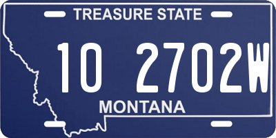 MT license plate 102702W