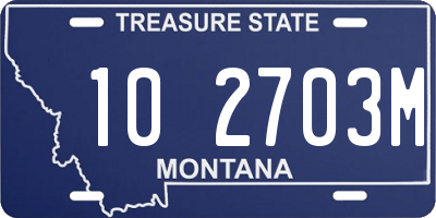 MT license plate 102703M