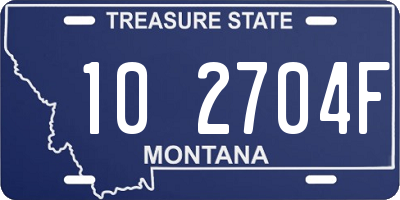 MT license plate 102704F