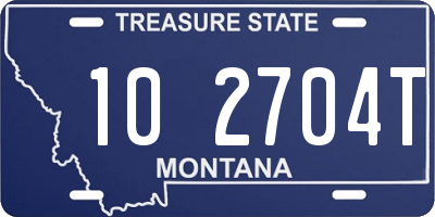 MT license plate 102704T