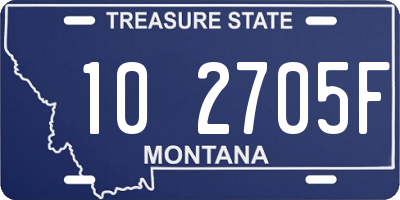 MT license plate 102705F