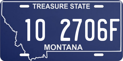 MT license plate 102706F