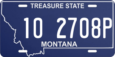 MT license plate 102708P