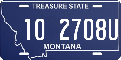 MT license plate 102708U