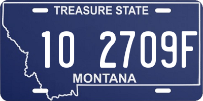 MT license plate 102709F