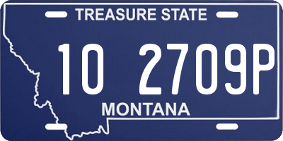 MT license plate 102709P