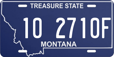 MT license plate 102710F