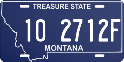 MT license plate 102712F