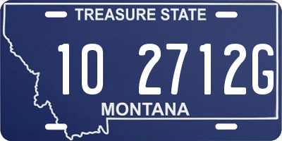 MT license plate 102712G